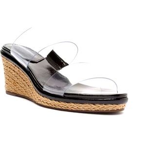Schutz Black Wedge Sandal